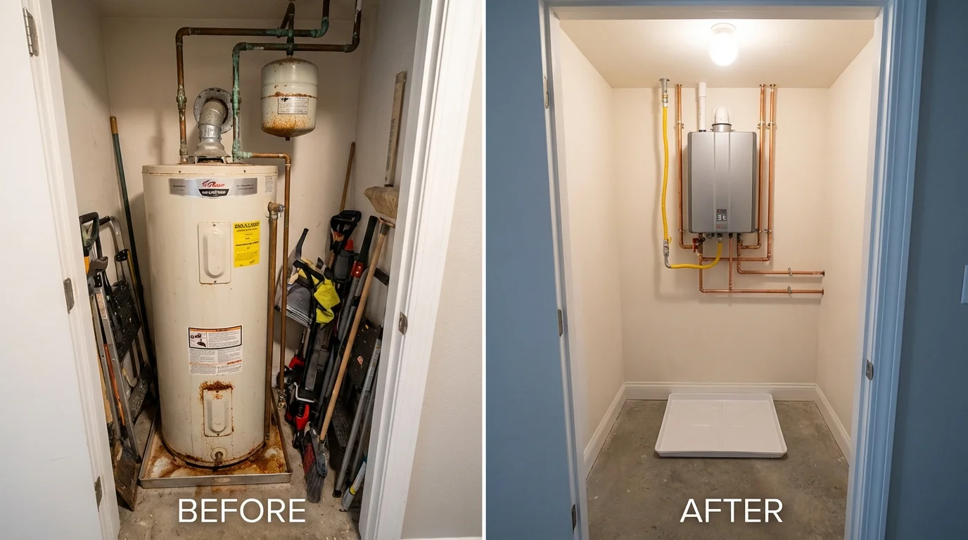 Tank water heater versus wall-mounted tankless unit comparison for Cairo, NY homeowners